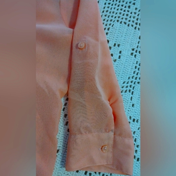 Faded Glory Semi-Sheer Button-down Blouse size L (10-12)       11-029 - Picture 3 of 5